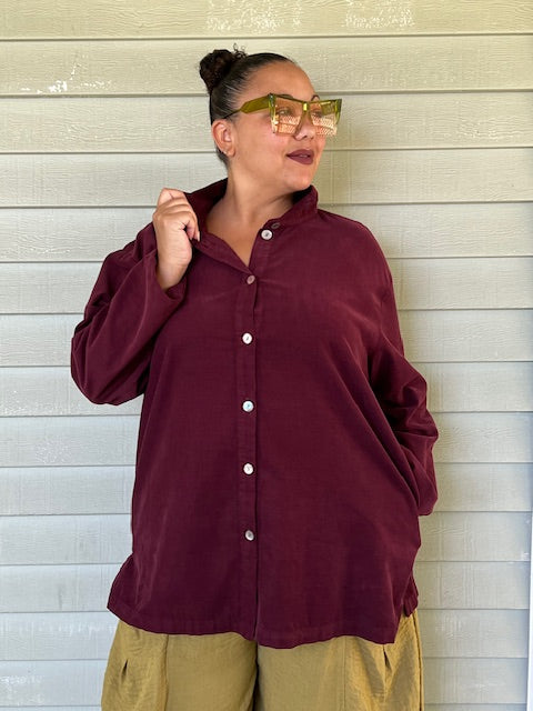 Gerties Eleven Stitch Criss Cross Yoke - Olive or Port Corduroy