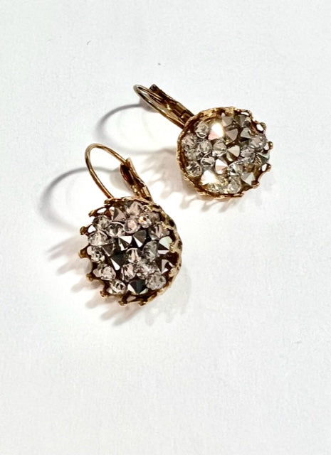 Swarovski Crystal Rocks Lever Back (Calcedony)