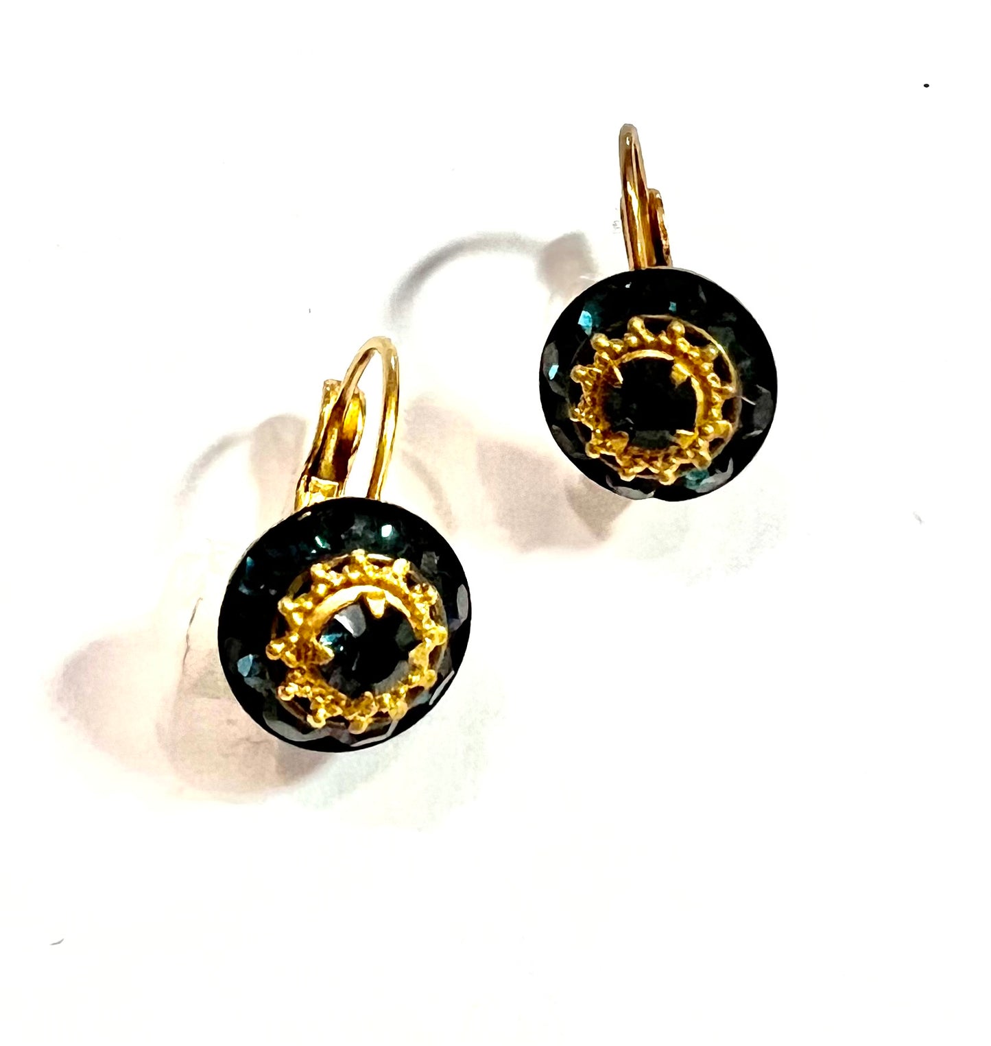 Swarovski Crystal Lever Back Cluster (Blue)