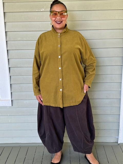 Gerties Eleven Stitch Criss Cross Yoke - Olive or Port Corduroy