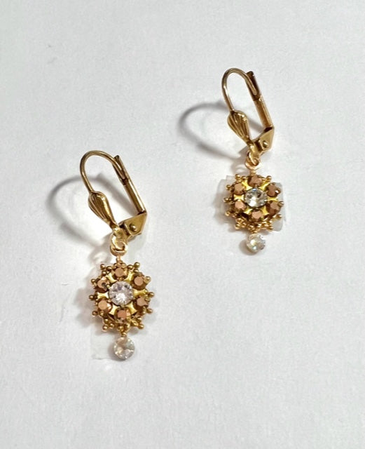 Swarovski Crystal Lever Back Mini Star Mosaic (Gold)