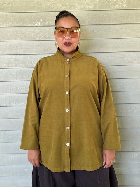 Gerties Eleven Stitch Criss Cross Yoke - Olive or Port Corduroy