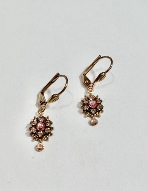 Swarovski Crystal Lever Back Mini Star Cluster (Baby Pink)