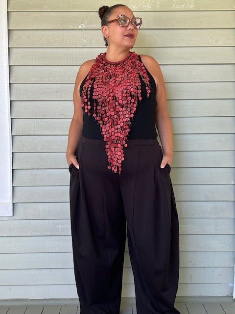 DTH Black Ponte Seamed Pants
