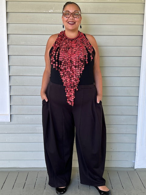 DTH Black Ponte Seamed Pants