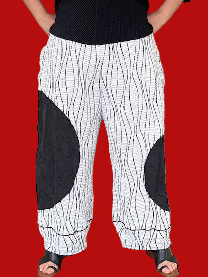 Black & White Elastic Pants