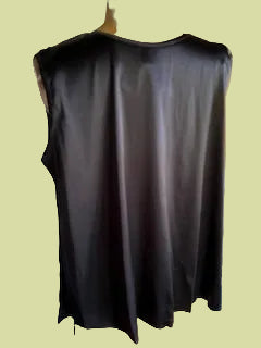 DTH Navy Silk Stretch Charmeuse Tank Top