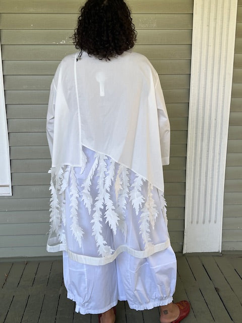 Vanite Couture Leafy Cutout Tunic Shirt