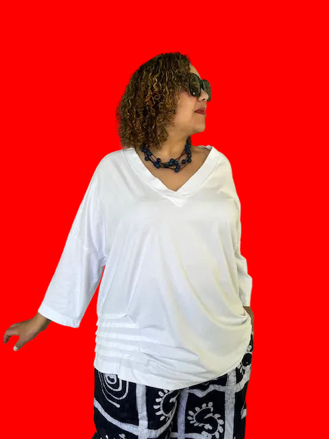 Risoni Side Tuck Tee Shirt (White, Red, Black)