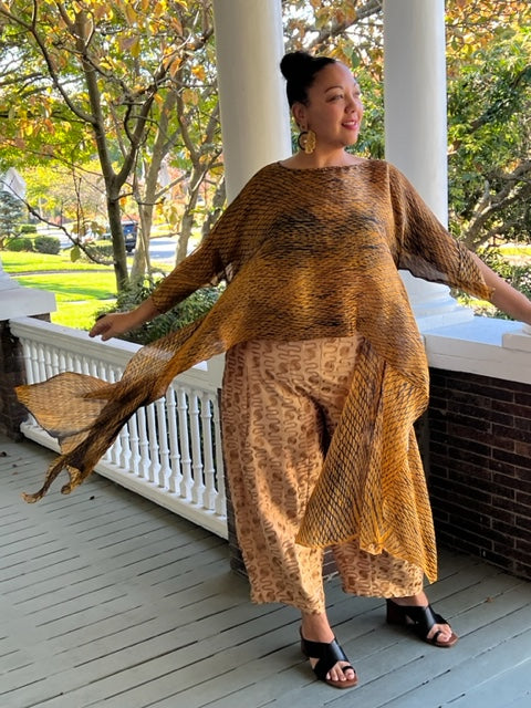 DTH Hand Dyed 100% Silk Top (Burnt Umber)