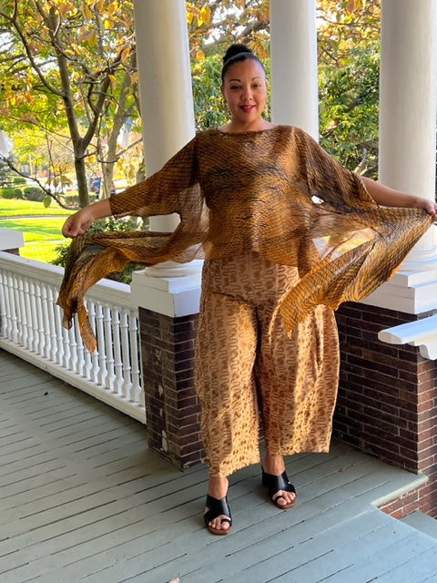 DTH Hand Dyed 100% Silk Top (Burnt Umber)