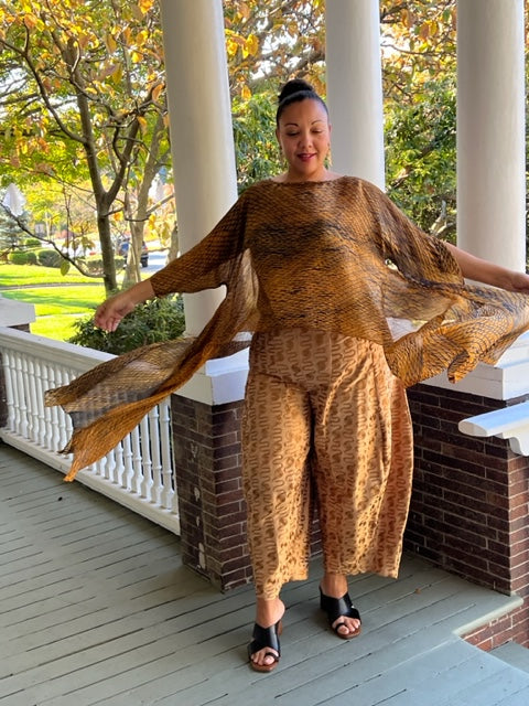 DTH Hand Dyed 100% Silk Top (Burnt Umber)