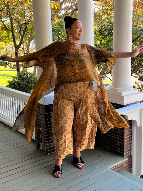 DTH Hand Dyed 100% Silk Top (Burnt Umber)