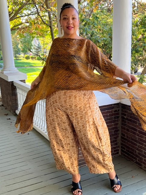 DTH Hand Dyed 100% Silk Top (Burnt Umber)
