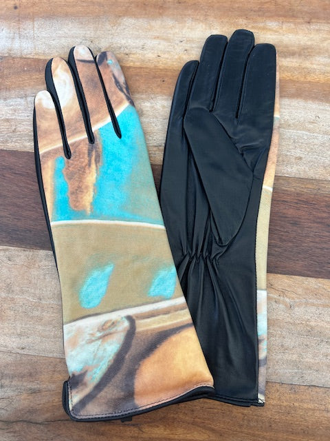 100% Sheepskin Leather Gloves - Turquoise Splash