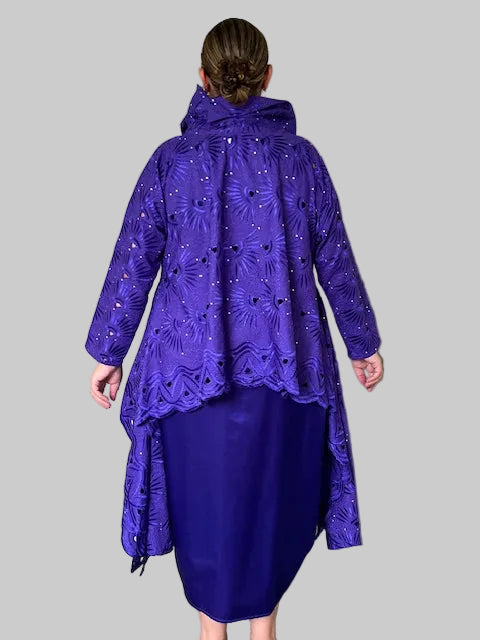 DTH Embroidery High Collar Top