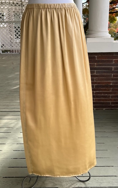 Gold Silk Charmeuse Pencil Skirt