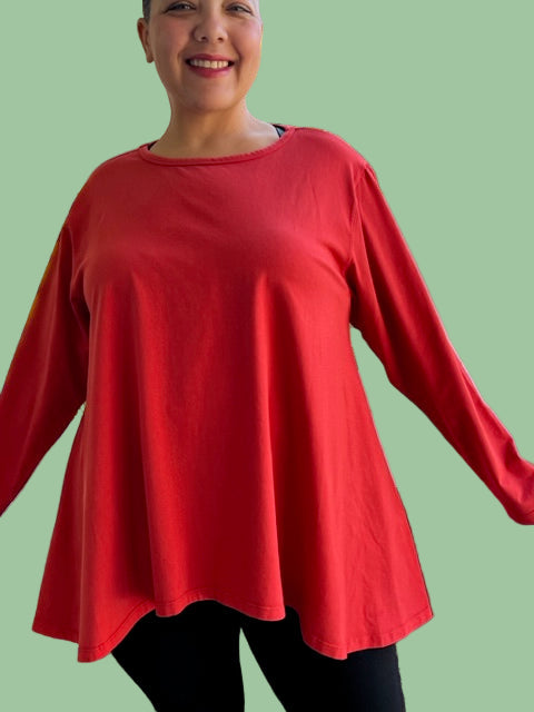 Gerties Long Angel Top - (Peacock, Red Zinc, Sienna, Midnight, Black, Amber or White)