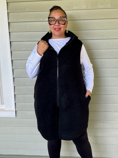 DTH Hi Lo Top - Black with White Dots