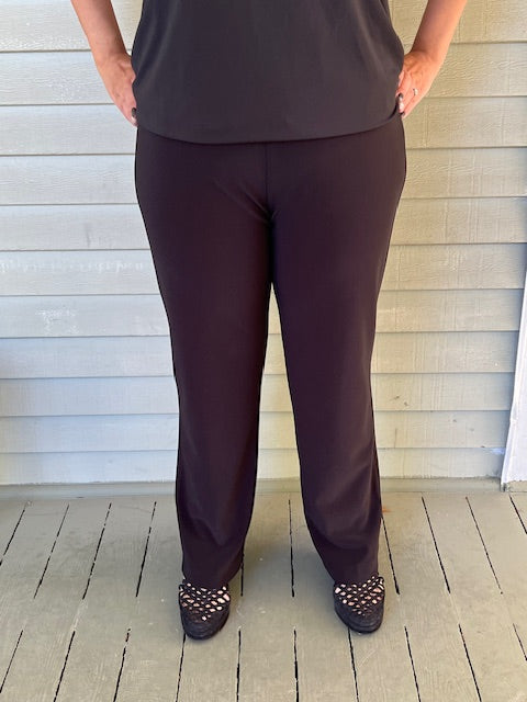 Black Back Slit Pants in Ponti