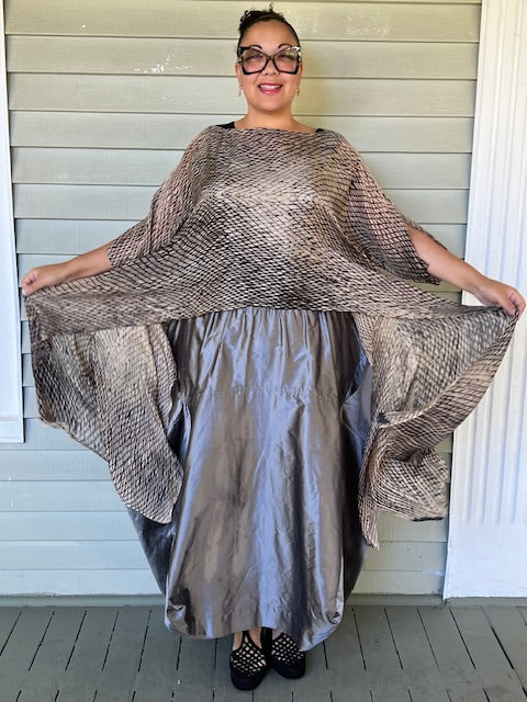 DTH Architect Skirt in 100% SilkTaffeta (Chartreuse, Irridescent, Burgundy, Dark Gray, Gold, Silver Gray, Black, Turmeric, Olive Gold, Navy
