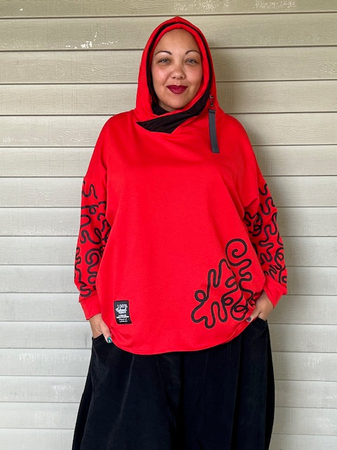 100% Cotton "Keith Haring-Style” Print Sweatshirt (Mustard, Red, or Black)