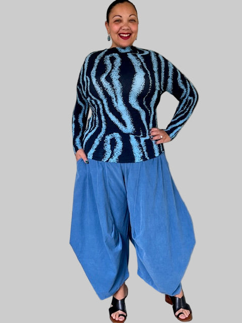 Side Panel Corduroy Pants (Light Blue)