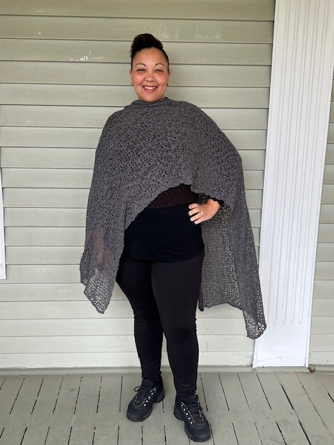 Popcorn Crocheted Shawl