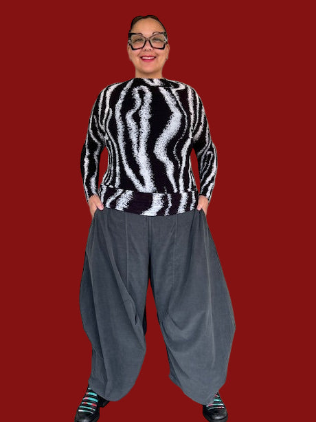 Side Panel Corduroy Pants (Charcoal Gray)