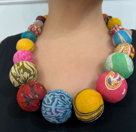 Recycled Fabric Necklace (Long)