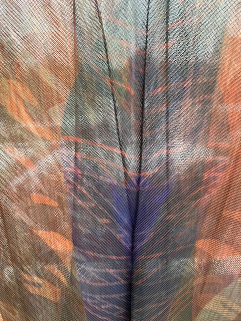 MC Oasis Deep Blue Pleated Shawl