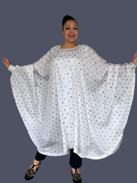 100% Hand Beaded Silk Dramatic Dress