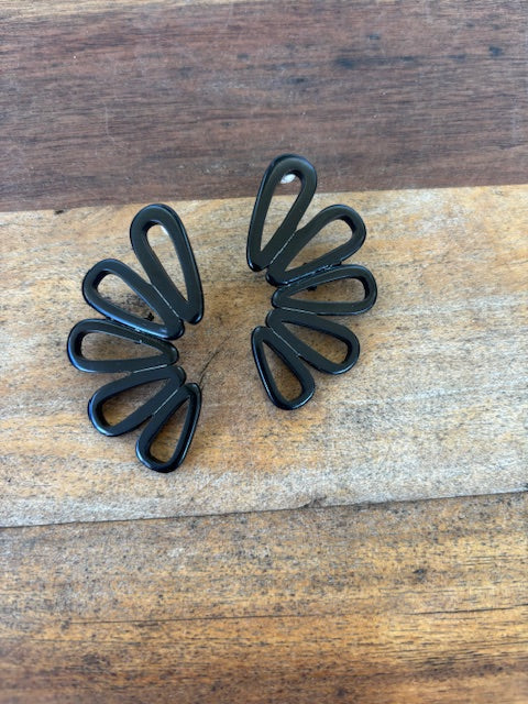 Tagua Petals Post Earrings (Red, Purple, or Black)