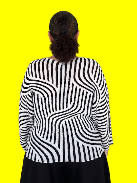 Vanite Swirls Pleats Top (White)