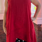100% Linen Layers Tank Dress (Red or White)