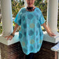 100% Linen Circles Dress (Turquoise or White)