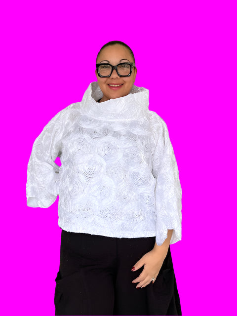 DTH Rose Garden Boxy Top (White)