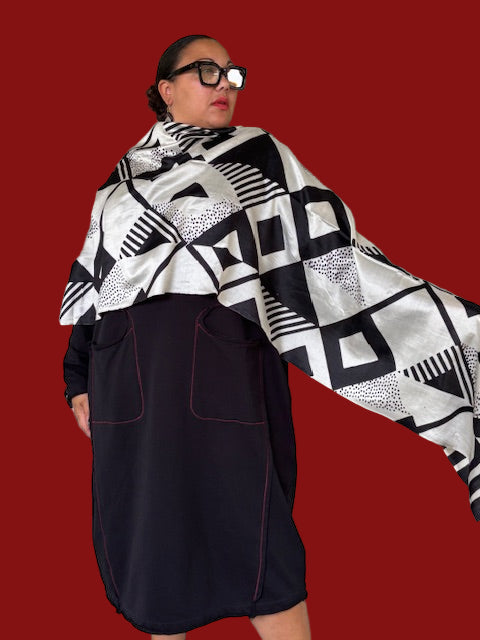 Geometric Mulberry Silk Scarf