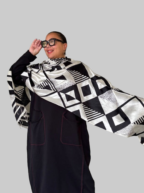 Geometric Mulberry Silk Scarf