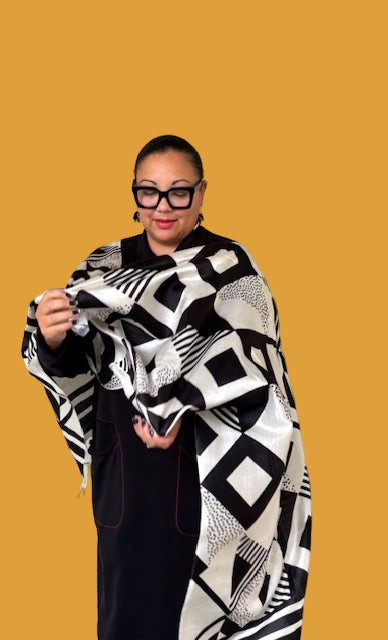 Geometric Mulberry Silk Scarf
