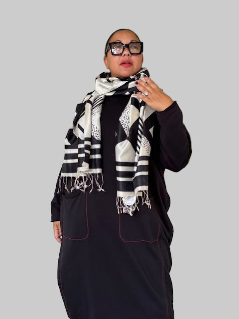 Geometric Mulberry Silk Scarf