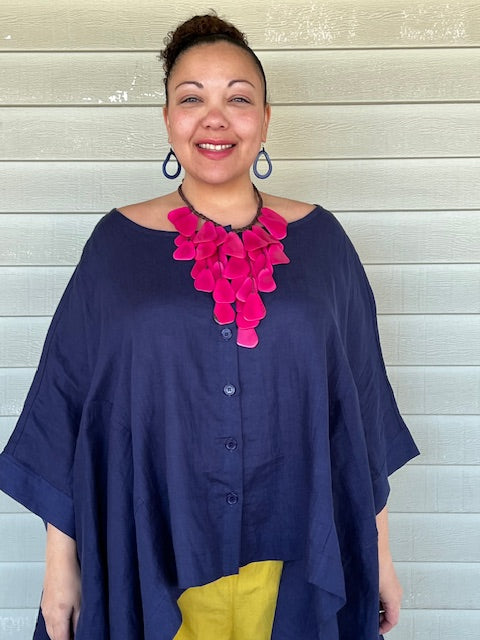 Geometric Magenta Tagua Necklace
