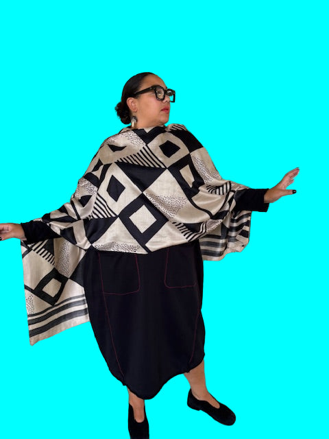 Geometric Mulberry Silk Scarf