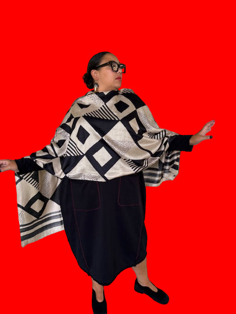 Geometric Mulberry Silk Scarf