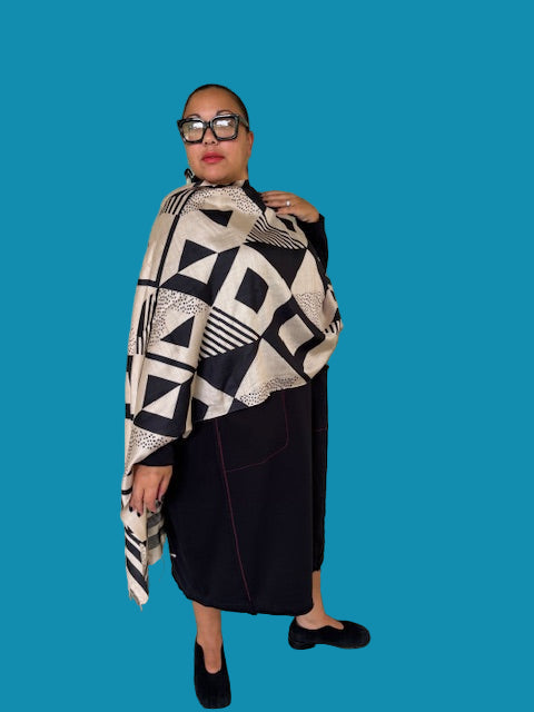 Geometric Mulberry Silk Scarf