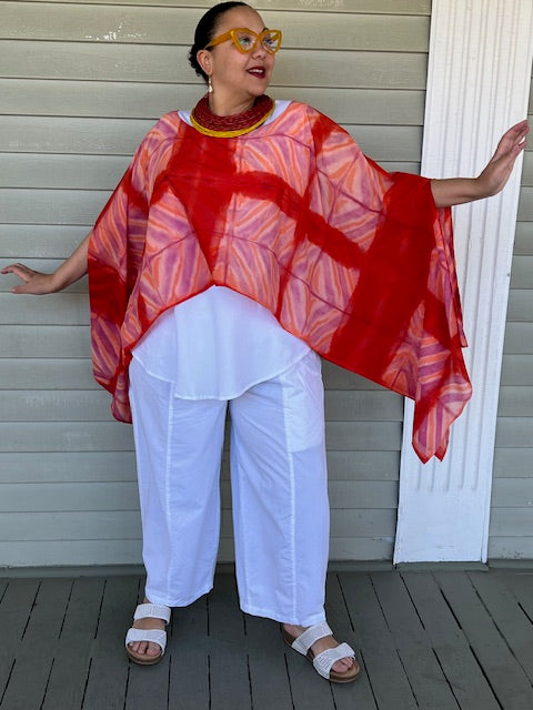 DTH Side Sleeve Slits Top (Orange or Turquoise)
