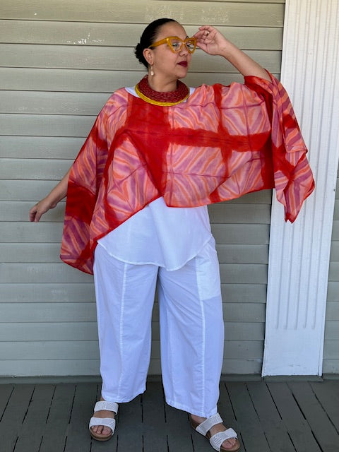 DTH Side Sleeve Slits Top (Orange or Turquoise)