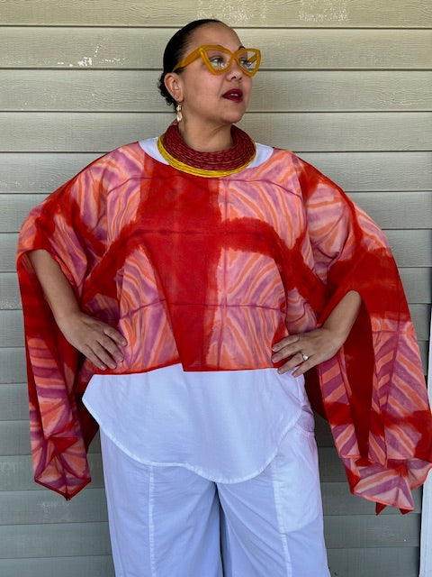 DTH Side Sleeve Slits Top (Orange or Turquoise)