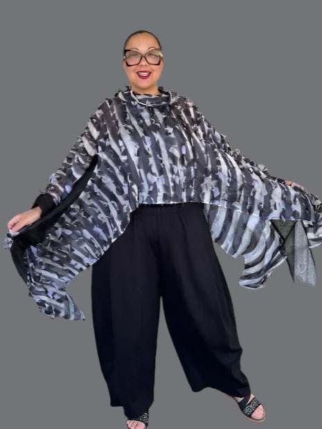 DTH 100% Silk Feathered Waterfall Top