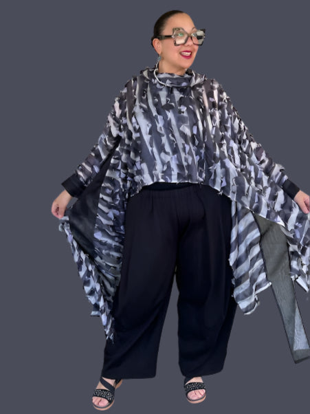 DTH 100% Silk Feathered Waterfall Top
